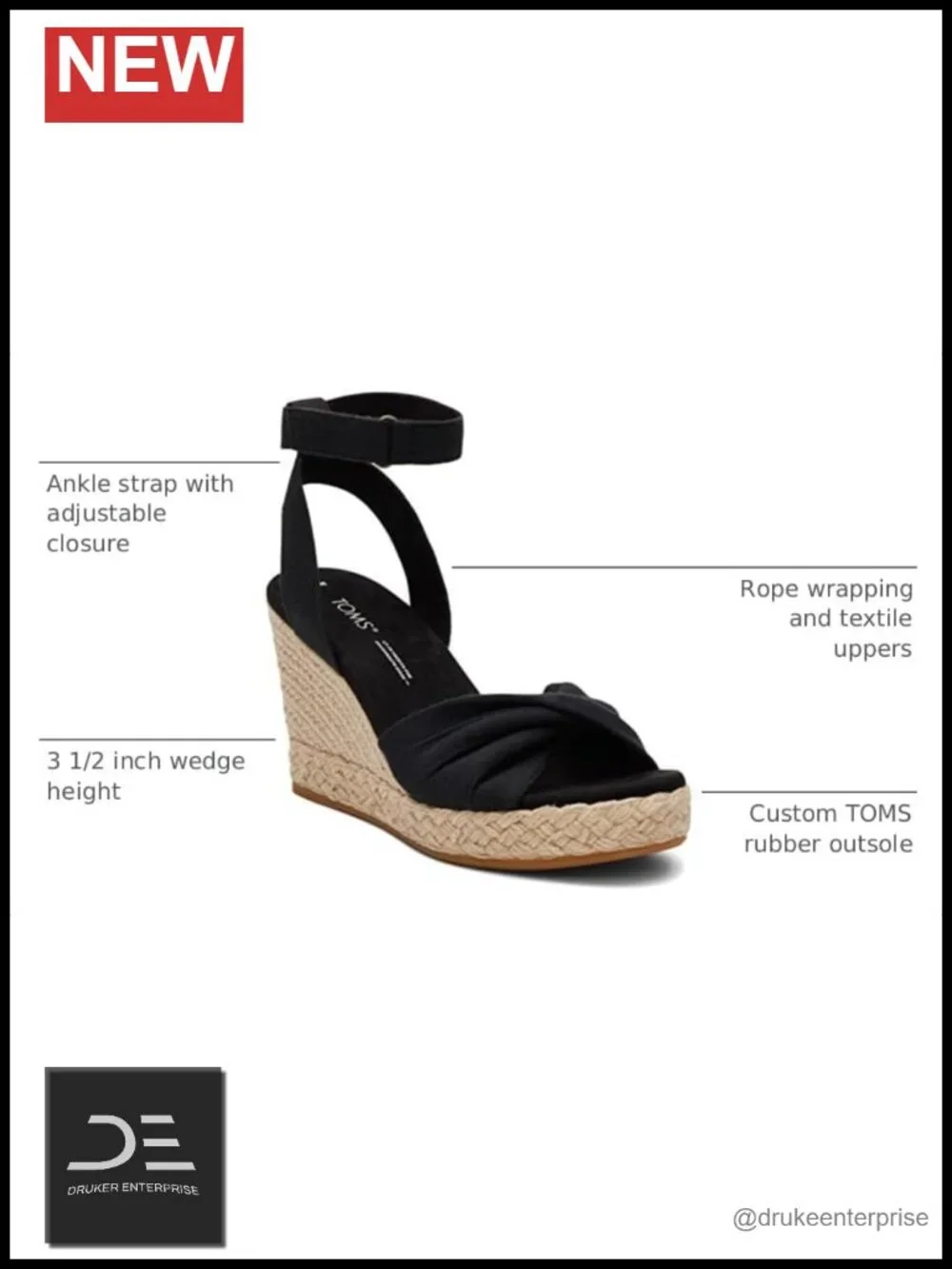 TOMS Marisela Espadrille Wedge Sandals with Ankle Strap